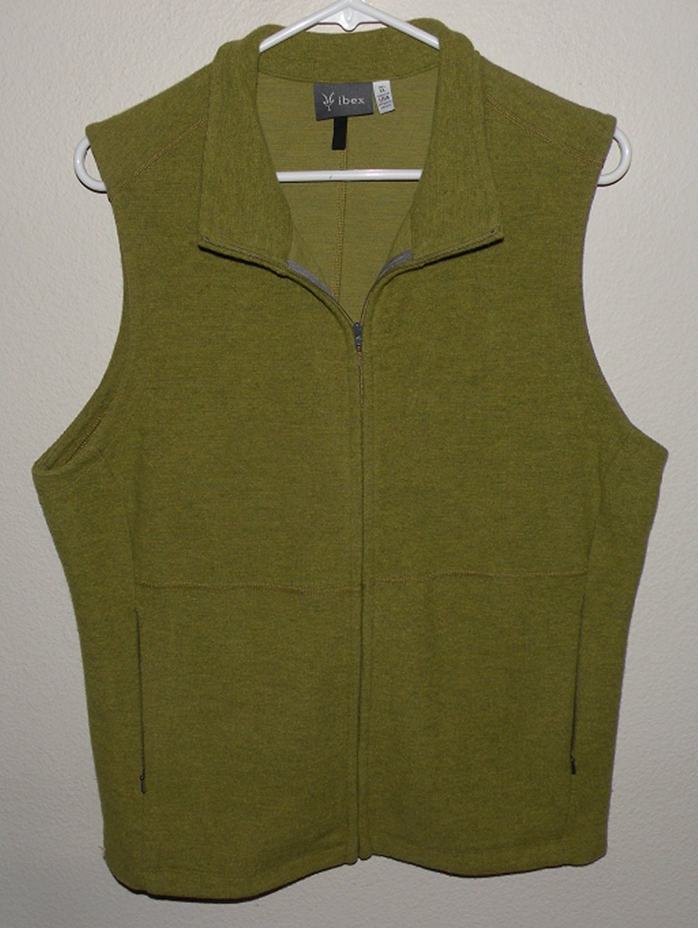 Ibex Women's XL Full Zip Zque Merino Wool Scout Vest Green Made USA